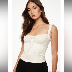 Dynamite Marine Satin Lace Bustier in Small